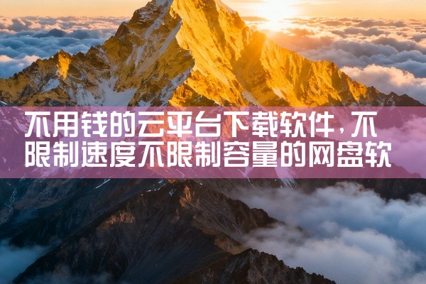 不用钱的云平台下载软件