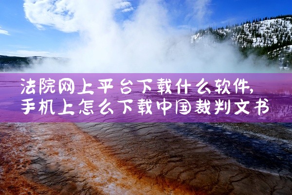 法院网上平台下载什么软件